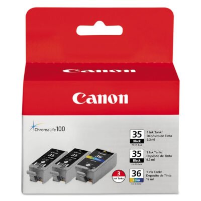 1509B007 (CLI-36) Ink, Black/Tri-Color, 3/Pack