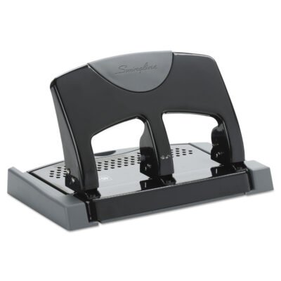 45-Sheet SmartTouch Three-Hole Punch, 9/32″ Holes, Black/Gray