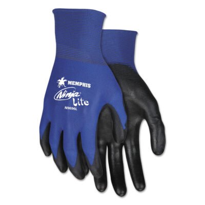 Ultra Tech TaCartonile Dexterity Work Gloves, Blue/Black, Large, Dozen