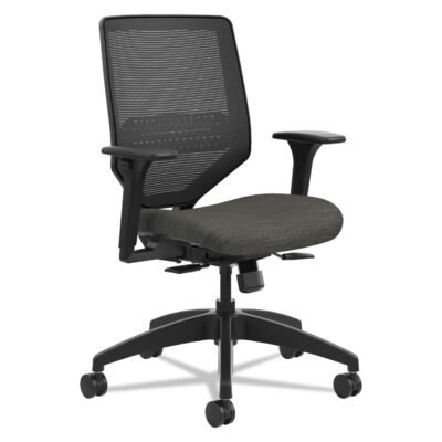 Solve Series Mesh Back Task Chair, Supports Up to 300 lb, 16″ to 22″ Seat Height, Ink Seat, Black Back/Base
