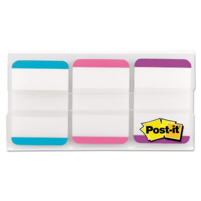 1″ Lined Tabs, 1/5-Cut, Lined, Assorted Pastel Colors, 1″ Wide, 66/Pack