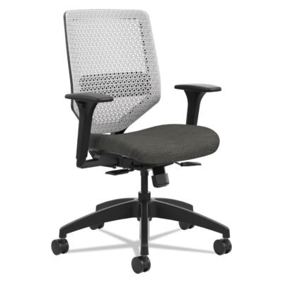 Solve Series ReActiv Back Task Chair, Supports Up to 300 lb, 18″ to 23″ Seat Height, Ink Seat, Titanium Back, Black Base