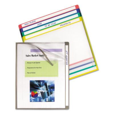 Write-On Project Folders, Straight Tab, Letter Size, Assorted Colors, 25/Box