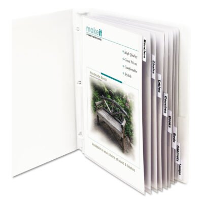 Sheet Protectors with Index Tabs, Clear Tabs, 2″, 11 x 8.5, 8/Set