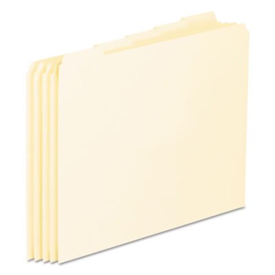 Blank Top Tab File Guides, 1/5-Cut Top Tab, Blank, 8.5 x 11, Manila, 100/Box