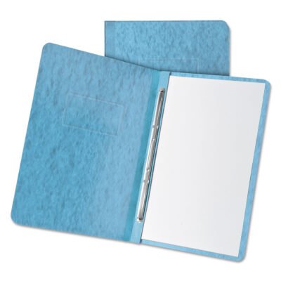 Heavyweight PressGuard and Pressboard Report Cover w/Reinforced Side Hinge, 2-Prong Fastener, 3″ Cap, 8.5 x 11, Lgt Blue