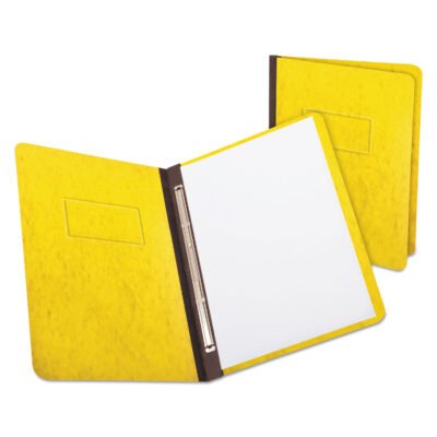 Heavyweight PressGuard and Pressboard Report Cover w/ Reinforced Side Hinge, 2-Prong Metal Fastener, 3″ Cap, 8.5 x 11, Yellow