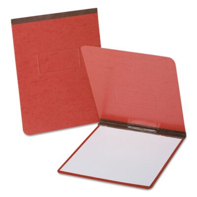 PressGuard Report Cover with Reinforced Top Hinge, Two-Prong Metal Fastener, 2″ Capacity, 8 x 14, Red/Red