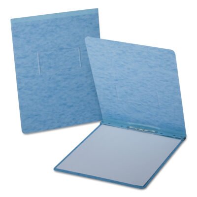 PressGuard Report Cover with Reinforced Top Hinge, Two-Prong Metal Fastener, 2″ Capacity, 8.5 x 11, Light Blue/Light Blue
