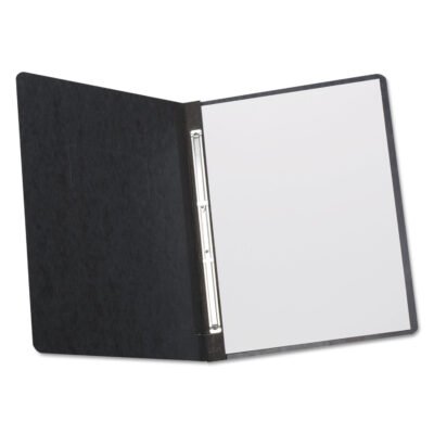 Heavyweight PressGuard and Pressboard Report Cover w/Reinforced Side Hinge, 2-Prong Metal Fastener, 3″ Cap, 8.5 x 11, Black