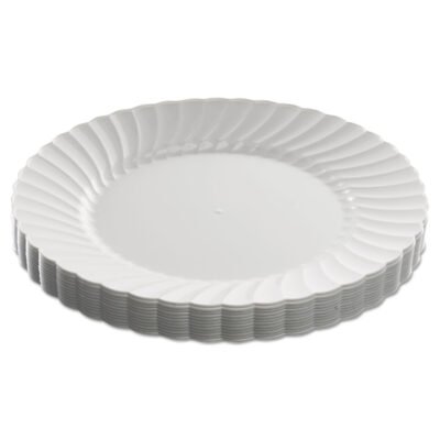 Classicware Plastic Dinnerware, Plates, 9″ dia, White, 12/Bag, 15 Bags/Carton