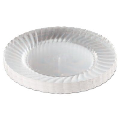 Classicware Plastic Plates, 9″ dia, Clear, 12/Pack, 15 Packs/Carton
