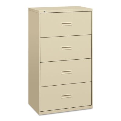 400 Series Lateral File, 4 Legal/Letter-Size File Drawers, Putty, 30″ x 18″ x 52.5″