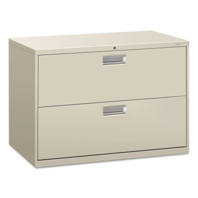 Brigade 600 Series Lateral File, 2 Legal/Letter-Size File Drawers, Light Gray, 42″ x 18″ x 28″