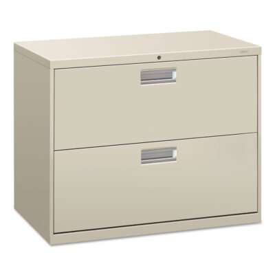 Brigade 600 Series Lateral File, 2 Legal/Letter-Size File Drawers, Light Gray, 36″ x 18″ x 28″