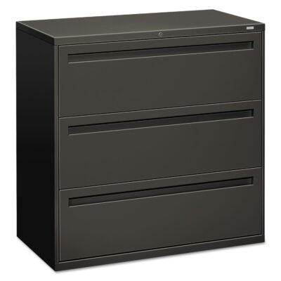 Brigade 700 Series Lateral File, 3 Legal/Letter-Size File Drawers, Charcoal, 42″ x 18″ x 39.13″