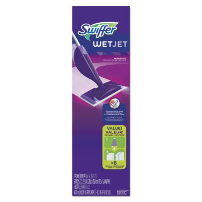 WetJet Mop, 11 x 5 White Cloth Head, 46″ Purple/Silver Aluminum/Plastic Handle