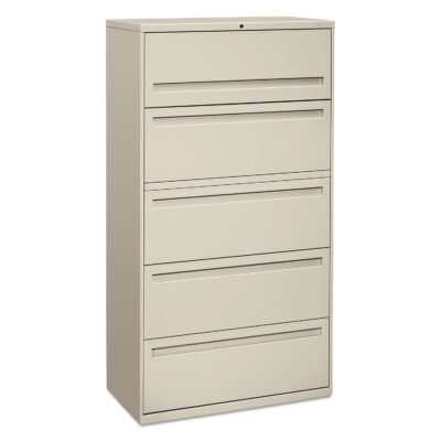 Brigade 700 Series Lateral File, 4 Legal/Letter-Size File Drawers, 1 File Shelf, 1 Post Shelf, Light Gray, 36″ x 18″ x 64.25″