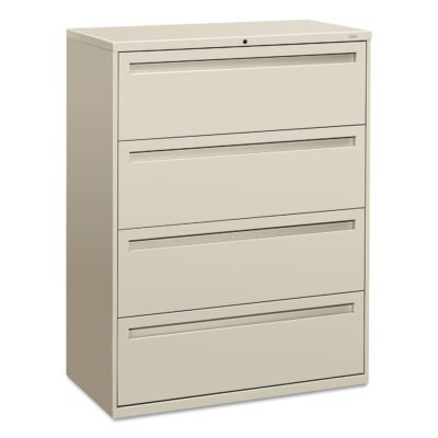 Brigade 700 Series Lateral File, 4 Legal/Letter-Size File Drawers, Light Gray, 42″ x 18″ x 52.5″