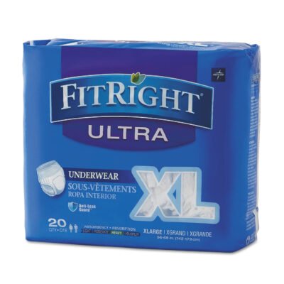 FitRight Ultra Protective Underwear, X-Large, 56″ to 68″ Waist, 20/Pack
