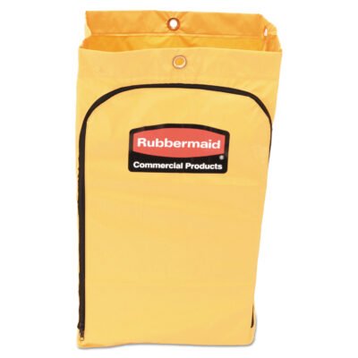 Zippered Vinyl Cleaning Cart Bag, 24 gal, , 17.25″ x 30.5″, Yellow