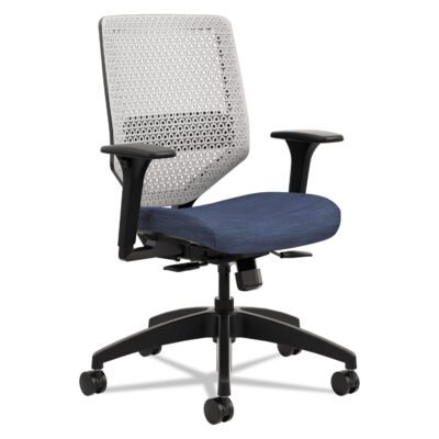 Solve Series ReActiv Back Task Chair, Supports Up to 300 lb, 18″ to 23″ Seat Height, Midnight Seat, Titanium Back, Black Base