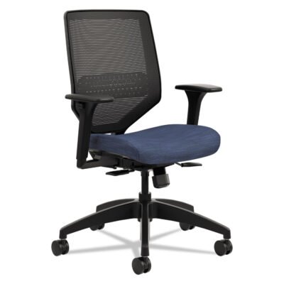 Solve Series Mesh Back Task Chair, Supports Up to 300 lb, 16″ to 22″ Seat Height, Midnight Seat, Black Back/Base