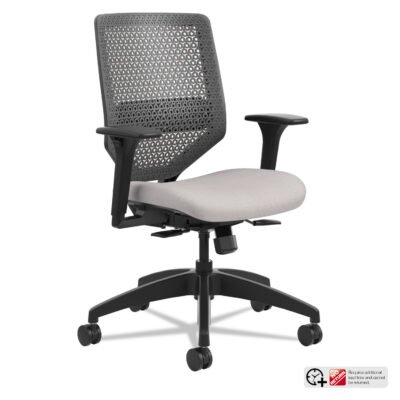 Solve Series ReActiv Back Task Chair, Supports Up to 300 lb, 18″ to 23″ Seat Height, Sterling Seat, Charcoal Back, Black Base