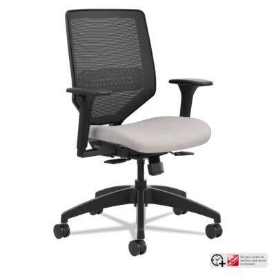 Solve Series Mesh Back Task Chair, Supports Up to 300 lb, 16″ to 22″ Seat Height, Sterling Seat, Black Back/Base