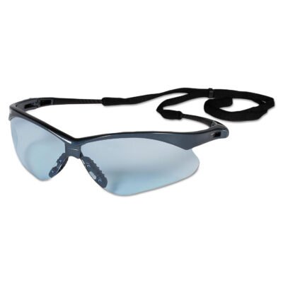 V30 Nemesis Safety Glasses, Blue Frame, Light Blue Uncoated Lens, 12/Box