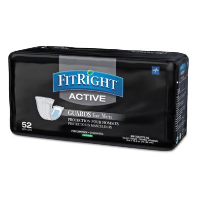 FitRight Active Male Guards, 6″ x 11″, White, 52/Pack, 4 Pack/Carton
