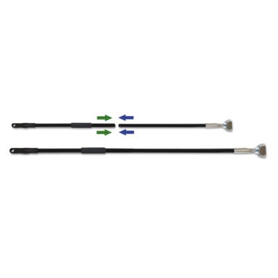 Two-Piece Clip-On Dust Mop Handle, Metal, 1.5″ dia x 59″, Black/Silver
