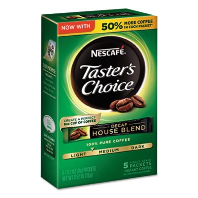 Taster’s Choice Decaf House Blend Instant Coffee, 0.1oz Stick, 5/Box, 12 Bx/Ctn