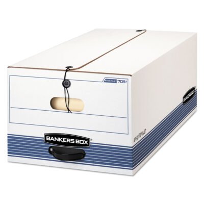 STOR/FILE Medium-Duty Strength Storage Boxes, Legal Files, 15.25″ x 24.13″ x 10.75″, White/Blue, 12/Carton