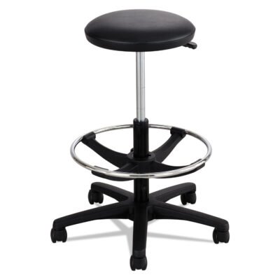 Extended-Height Lab Stool, Backless, Supports Up to 250 lb, 22″ to 32″ Seat Height, Black