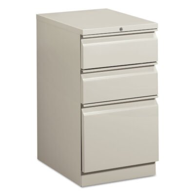 Mobile Pedestals, Left or Right, 3-Drawers: Box/Box/File, Legal/Letter, Light Gray, 15″ x 20″ x 28″