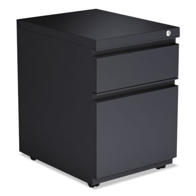 File Pedestal with Full-Length Pull, Left or Right, 2-Drawers: Box/File, Legal/Letter, Charcoal, 14.96″ x 19.29″ x 21.65″