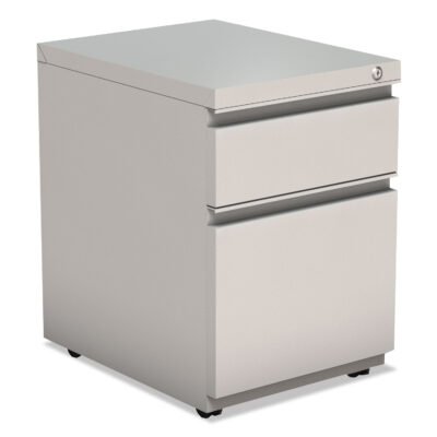 File Pedestal with Full-Length Pull, Left or Right, 2-Drawers: Box/File, Legal/Letter, Light Gray, 14.96″ x 19.29″ x 21.65″