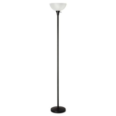 Floor Lamp, 71″ High, Translucent Plastic Shade, 11.25w x 11.25d x 71h, Matte Black