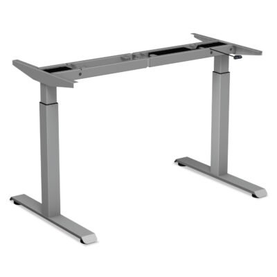 AdaptivErgo Sit-Stand Two-Stage Electric Height-Adjustable Table Base, 48.06″ x 24.35″ x 27.5″ to 47.2″, Gray