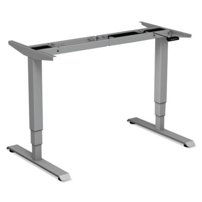 AdaptivErgo Sit-Stand 3-Stage Electric Height-Adjustable Table Base with Memory Control, 48.06″ x 24.35″ x 25″ to 50.7″, Gray
