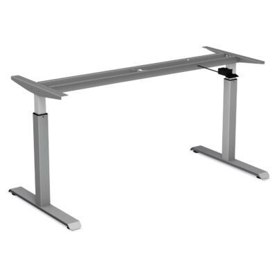 AdaptivErgo Sit-Stand Pneumatic Height-Adjustable Table Base, 59.06″ x 28.35″ x 26.18″ to 39.57″, Gray