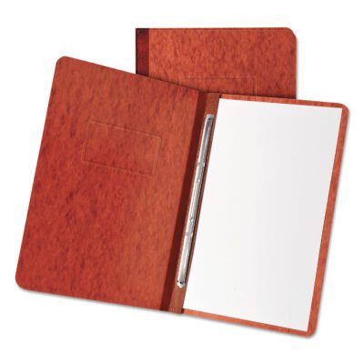 Heavyweight PressGuard and Pressboard Report Cover w/Reinforced Side Hinge, 2-Prong Metal Fastener, 3″ Cap, 8.5 x 11, Red