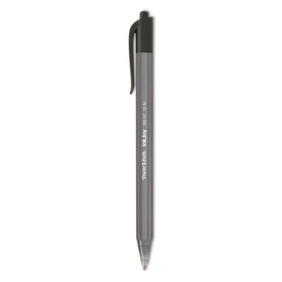 InkJoy 100 RT Ballpoint Pen, Retractable, Medium 1 mm, Black Ink, Black Barrel, 20/Pack