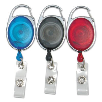 Quick Clip Card Reels, 30″ Extension, Blue/Red/Smoke, 3/Pack