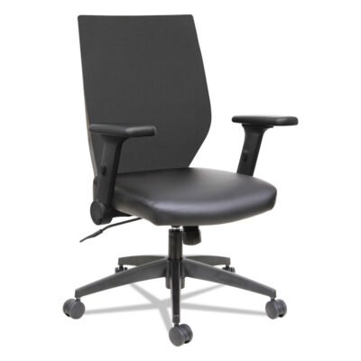 Alera EB-T Series Synchro Mid-Back Flip-Arm Chair, Supports Up to 275 lb, 17.71″ to 21.65″ Seat Height, Black