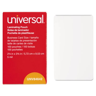Laminating Pouches, 5 mil, 3.75″ x 2.25″, Gloss Clear, 100/Box