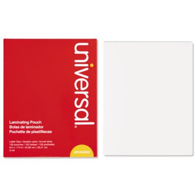 Laminating Pouches, 3 mil, 9″ x 11.5″, Gloss Clear, 100/Box