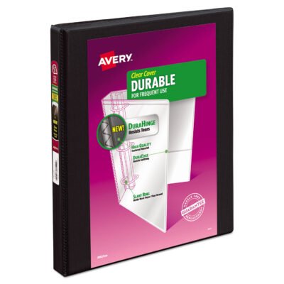 Durable View Binder with DuraHinge and Slant Rings, 3 Rings, 0.5″ Capacity, 11 x 8.5, Black