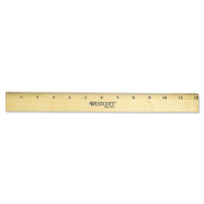 Wood Ruler with Single Metal Edge, Standard, 12″ Long